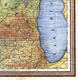 138 reproduction of Wisconsin 1880 lake michigan Hand Painted Maps,historical maps,antique map,Great River Arts,Map Art,old maps by Lisa Mid