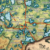 Great River Arts Lakes of Vilas County Historic Map Reproduction Artwork Wall Art Print Vintage
