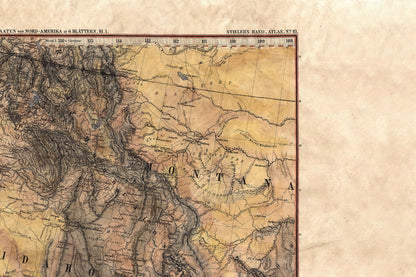 Magnificent German Map of the Pacific Northwest German Maps 1872 Hand Painted Original in Sepia tones,Absolutely Stunning Antique Map