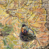 Yellowstone National Park Wyoming Montana Map Blanket Double Stitched Edges Cozy Fluffy Super Soft 430 GSM Polyester Throw Blanket