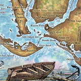 Charlotte Harbor Florida Historic Map Art Print Poster Artwork Vintage Style Abstract Wall-Unframed Home Decor & Best Gift