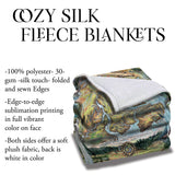 Savannah and Tybee Georgia Map Sherpa Fleece Blanket Double Stitched Edges Cozy Luxury Fluffy Super Soft 430 GSM Polyester Throw Blanket