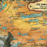 The Gunflint Hiking Trail Minnesota Historic Map Art Print Poster Artwork Vintage Style Abstract Wall-Unframed Great Home Decor & Gift