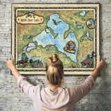 White Bear Lake Minnesota Historic Map Art Print Poster Artwork Vintage Style Abstract Wall-Unframed Great Home Decor & Gift