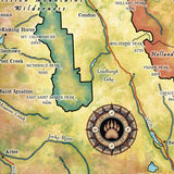 Bob Marshall Spotted Bear Montana Historic Map Art Print Poster Artwork Vintage Style Abstract Wall-Unframed Great Home Decor & Gift