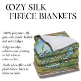 Whitefish Chain of Lakes Minnesota Map Blanket Double Stitched Edges Cozy Luxury Fluffy Super Soft 430 GSM Polyester Throw Blanket