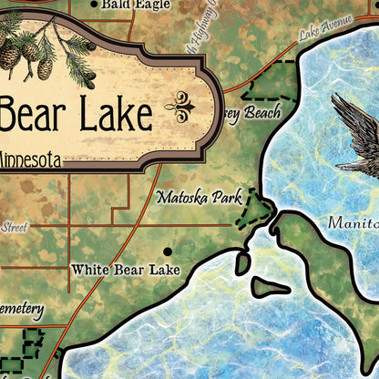White Bear Lake, Minnesota Sherpa Fleece Blanket Double Stitched Edges Cozy Luxury Fluffy Super Soft 430 GSM Polyester Throw Blanket