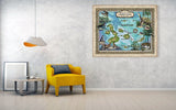 World Travel, World Travel Map, World Travel Decor, World Travel Art, World Traveler, Pacific Ocean, Beach House Wall Art, Beach House Gift