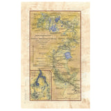 Upper Mississippi River Map Art Print Poster Souvenir Artwork Vintage Wall Decor for Home, Dorm, Office, Classroom & Best Gift-Unframed