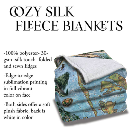 Anna Maria Florida Map Blanket Double Stitched Edges Cozy Luxury Fluffy Super Soft 430 GSM Polyester Throw Blanket