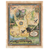 Great River Arts Hiking Trails of Eagle Rock Historic Map Reproduction Artwork Wall Art Print Vintage