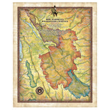 Bob Marshall Spotted Bear Montana Historic Map Art Print Poster Artwork Vintage Style Abstract Wall-Unframed Great Home Decor & Gift