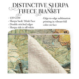 Big Sky Ski Runs Montana Sherpa Fleece Blanket Double Stitched Edges Cozy Luxury Fluffy Super Soft 430 GSM Polyester Throw Blanket