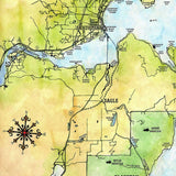 68 Lake Pend Oreille Idaho 11x14" Vintage Map Prints,Vintage Map Poster,Hand Painted Map,Historic Map,Antique Map,Great River Arts By Lisa M