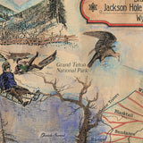 Jackson Hole Mountain Resort Wyoming ski map, skier gift, rustic decor, cabin decor, Vintage style map, poster print, art by Lisa Middleton