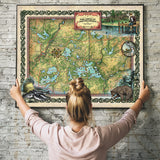Lakes of Sawyer County and Vicinity Wisconsin Map Art Print Poster Artwork Vintage Style Abstract Wall-Unframed Great Home Decor & Gift