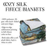 Sanibel Captiva Florida Map Blanket Double Stitched Edges Cozy Luxury Fluffy Super Soft 430 GSM Polyester Throw Blanket