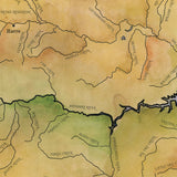 278-Custom map of Montana waterways, Wyoming,miles city,lake flathead,Kalispell,bozeman,vintage map by Lisa Mid