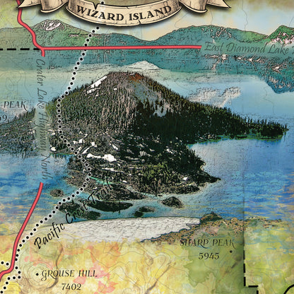 Crater Lake National Park Oregon Map Art Blanket Throw Soft Sherpa Fleece Vintage Blanket For Bed Sofa Couch Gift & Travel