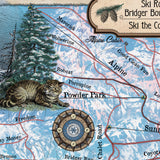 Bridger Bowl Montana Bozeman Map Sherpa Fleece Blanket Double Stitched Edges Cozy Luxury Fluffy Super Soft 430 GSM Polyester Throw Blanket