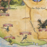 Great River Arts Hiking Trails of Eagle Rock Historic Map Reproduction Artwork Wall Art Print Vintage