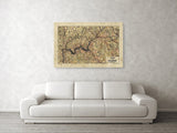 Arizona, grand canyon, national parks, arizona gifts, grand canyon map, grand canyon art, desert decor, southwest decor, santa fe decor, map