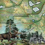 Waupaca Chain of Lakes Wisconsin Historic Map Art Print Poster Artwork Vintage Style Abstract Wall-Unframed Great Home Decor & Gift