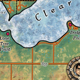 Clear Lake Iowa, lake art, lake map, Iowa gift, clear lake map, poster, print, vintage style wall art, map gift, travel gift, rustic decor
