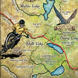 Cascade Lakes Oregon Byway Historic Map Art Print Poster Artwork Vintage Style Abstract Wall-Unframed Great Home Decor & Gift