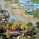 Voyageur Minnesota Historic Map Art Throw Blanket Sherpa Fleece Vintage Warm Blanket For Bed Sofa Couch Winter Travel & Gift