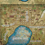 Lake Geneva Southeastern Wisconsin Historic Map Art Print Poster Artwork Vintage Style Abstract Wall-Unframed Great Home Decor & Gift