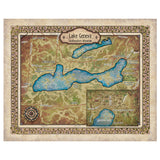 Lake Geneva Southeastern Wisconsin Historic Map Art Print Poster Artwork Vintage Style Abstract Wall-Unframed Great Home Decor & Gift