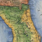 Great River Arts Historical Vintage Florida Colton Historic Map Reproduction Artwork Wall Art Print Vintage