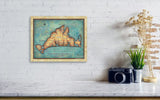 Martha’s Vineyard Massachusetts Vintage Map Art Poster Print Vintage Style Inspirational Wall Art Poster For Home Decor Office Bedroom Canvas Classroom Decor & Great Travel Gift