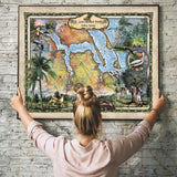 St Lucie and Vicinity Florida Historic Map Art Print Poster Artwork Vintage Style Abstract Wall-Unframed Home Decor & Best Gift