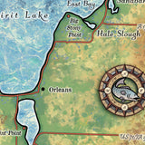 Great River Arts Spirit Lake and Lake Ookoboji Historic Map Reproduction Artwork Wall Art Print Vintage
