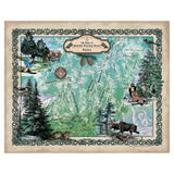whitefish, whitefish montana, big mountain, montana map, montana ski map, skier gift, skier wall art, skier art, winter artwork, cabin decor