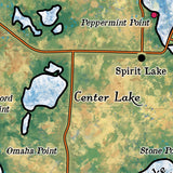Lake Okoboji Iowa Map Art Sherpa Fleece Blanket Double Stitched Edges Cozy Luxury Fluffy Super Soft 430 GSM Polyester Throw Blanket
