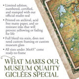 Great River Arts Lakes of The Kettle Moraine Historic Map Reproduction Artwork Wall Art Print Vintage