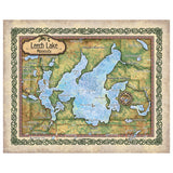 Great River Arts Leech Lake Historic Map Reproduction Artwork Wall Art Print Vintage