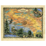 The Gunflint Hiking Trail Minnesota Historic Map Art Print Poster Artwork Vintage Style Abstract Wall-Unframed Great Home Decor & Gift