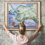 Alaska map, alaska art, alaska wall art, old world decor, map art, alaska gifts, alaska poster, alaska map print, vintage map, adventure art