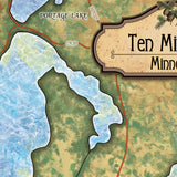 Great River Arts Ten Mile Lake Historic Map Reproduction Artwork Wall Art Print Vintage