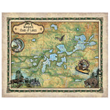 Waupaca Chain of Lakes Wisconsin Historic Map Art Print Poster Artwork Vintage Style Abstract Wall-Unframed Great Home Decor & Gift