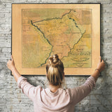 Great River Arts Lead Mines Upper Mississippi Historic Map Reproduction Artwork Wall Art Print Vintage