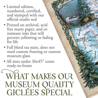 227 Ski Runs of Bridger Bowl Montana vintage historic antique map poster print by Lisa Middleton
