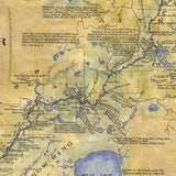 Upper Mississippi River Map Art Print Poster Souvenir Artwork Vintage Wall Decor for Home, Dorm, Office, Classroom & Best Gift-Unframed