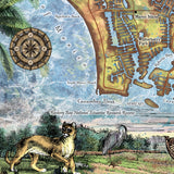 Marco Island Florida Map Blanket Double Stitched Edges Cozy Luxury Fluffy Super Soft 430 GSM Polyester Throw Blanket