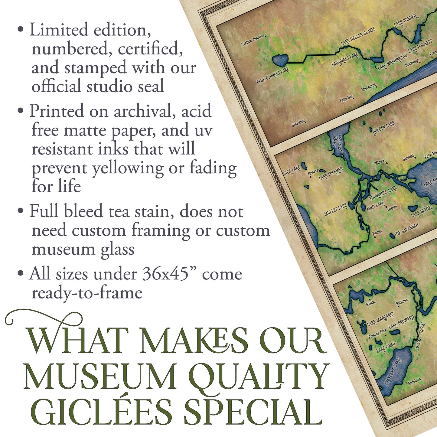 Great River Arts St. Johns River 8X120 Historic Map Reproduction Artwork Wall Art Print Vintage