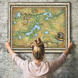 Great River Arts Lakes of Sw Waukesha County Historic Map Reproduction Artwork Wall Art Print Vintage